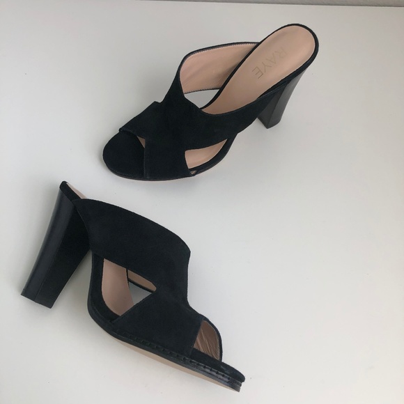 RAYE Shoes - NEW Raye Black Suede High Heel Sandals Sz. 8.5